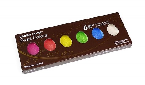 Akvarelov barvy Kuratake Gansai Tambi 6 odstn Pearl Colours Set
