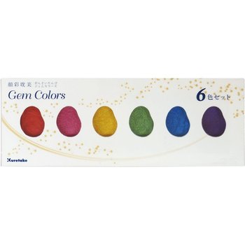 Akvarelov barvy Kuratake Gansai Tambi 6 odstn Gem Colours Set