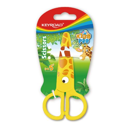 Dětské nůžky plastové žluté žirafa