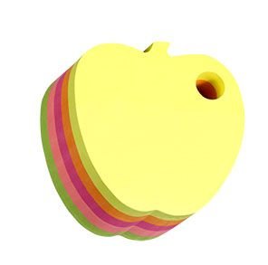 Samolepicí blok tvarovaný jablko