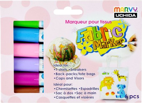 Sada popisova na textil Marvy Fabric Marker M560-6B