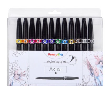 Štěteček barevný Sign Pen „Artist“ Pentel SESF30-12 sada
