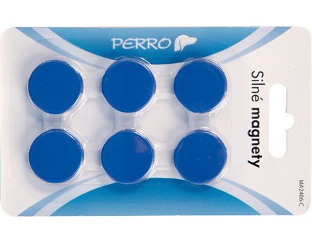 Magnety Perro, prmr 24 mm, modr, 6 ks