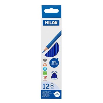 Pastelky MILAN trojhranné průměr tuhy 2,9 mmm 12 ks barvy