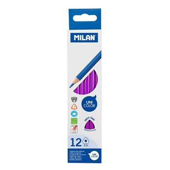 Pastelky MILAN trojhranné průměr tuhy 2,9 mmm 12 ks barvy