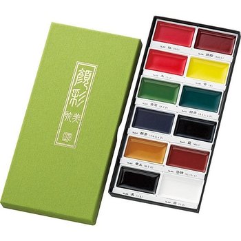 Akvarelové barvy Kuratake Gansai Tambi 12 základních odstínů