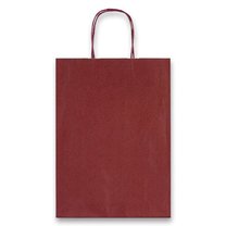Papírová taška Ambar Kraft S červená, stříbrná, zlatá