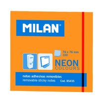 Samolepicí bloček neon 76x76mm Milan oranžový