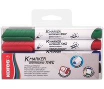 K-MARKER sada 4 barev kulatých popisovačů na bílé tabule