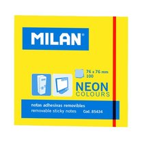 Samolepicí bloček neon 76x76mm Milan žlutý