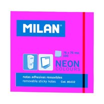Samolepicí bloček neon 76x76mm Milan růžový