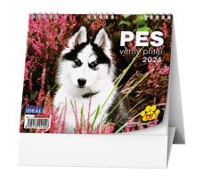Stolní kalendář IDEÁL Pes věrný přítel /se psími jmény/ 2024