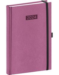 Denní diář Diario 2024, růžový, 15 × 21 cm
