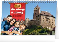 Stolní kalendář S dětmi na hrady a zámky 2024, 23,1 × 14,5 cm
