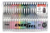 Gelová pera EnerGel v sadě 20 barevných odstínů, Pentel BL77-20