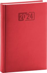 Denní diář Aprint 2024, červený, 15 × 21 cm