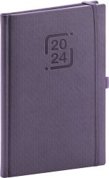 Týdenní diář Catanella 2024, fialový, 15 × 21 cm