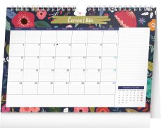 Měsíční plánovací kalendář Listy s háčkem 2023 30×21cm