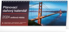 Stolní kalendář Plánovací daňový – Světová města 2024, 33 × 12,5 cm