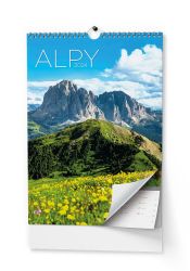 Nástěnný kalendář Alpy A3 2024